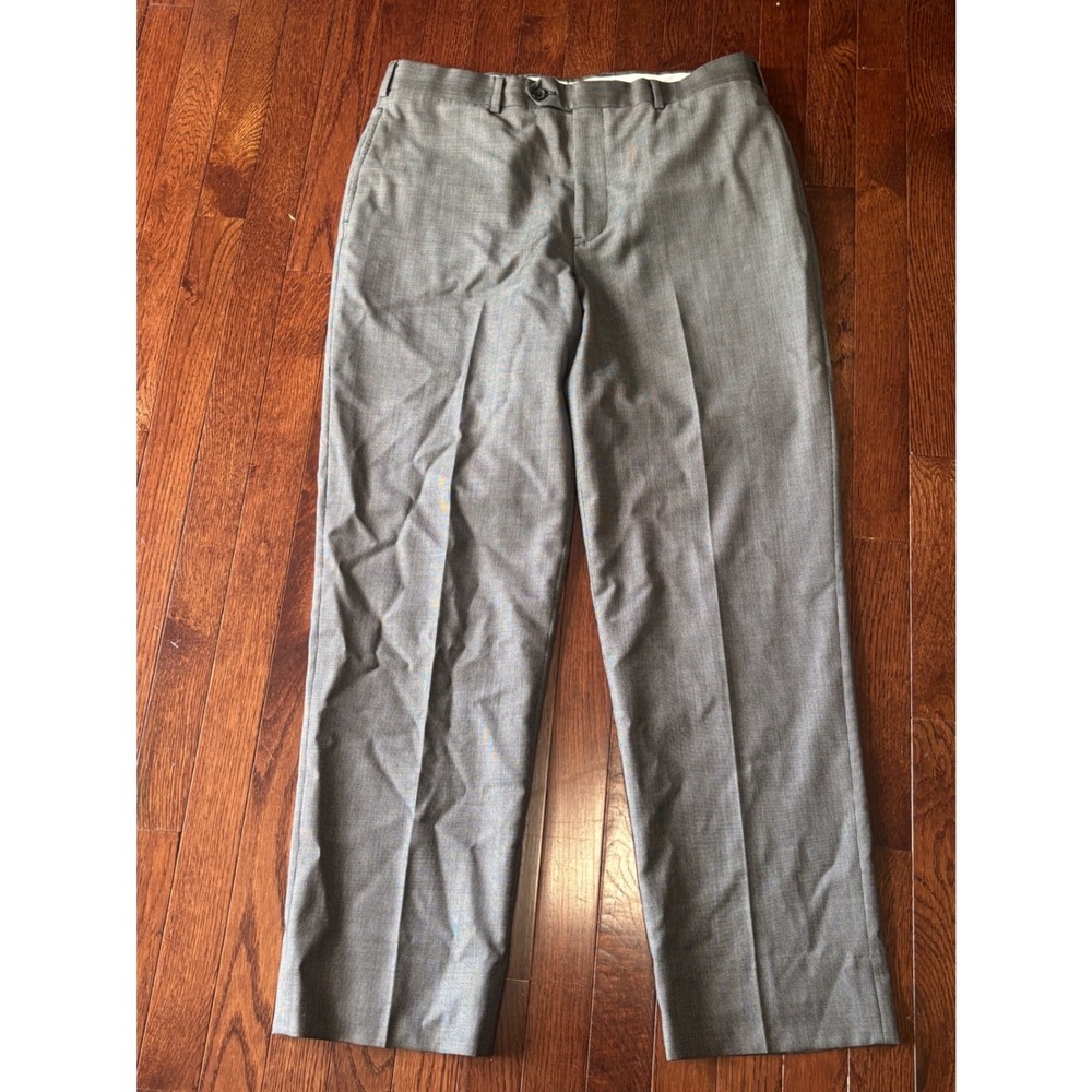 Brooks Brothers 346 Fitzgerald Wool Dress Pants Mens 37x31 Gray Micro Check